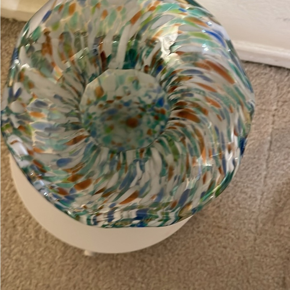 Multicolor Swirl Confetti Glass Art Piece